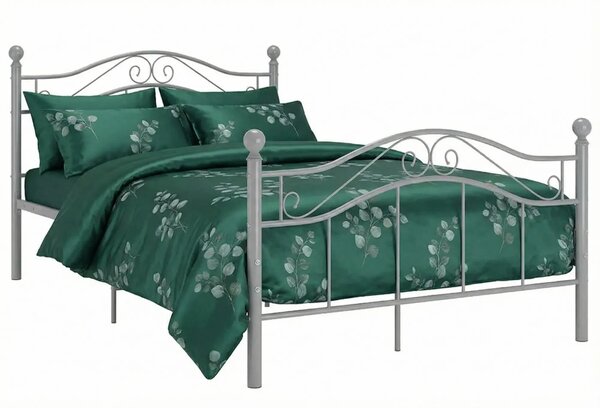 Szare metalowe łóżko w stylu loftowem 120x200 cm K6-M72