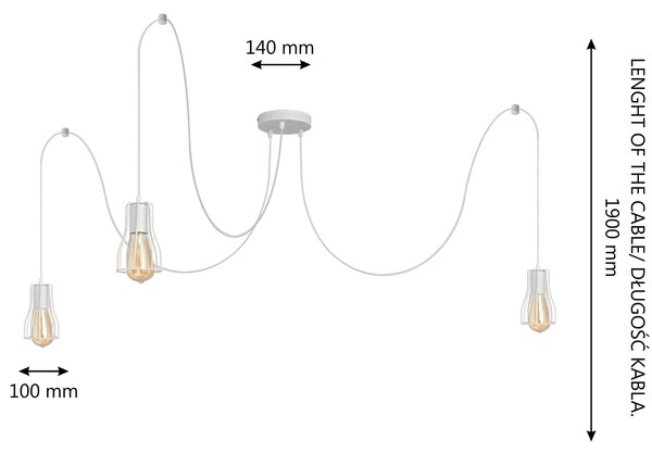 Lampa wisząca pająk Tube W-KM 1924/3K WT