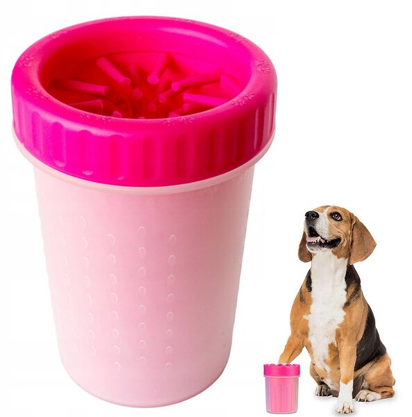 Silikonowy czyścik łap dla psów, różowy