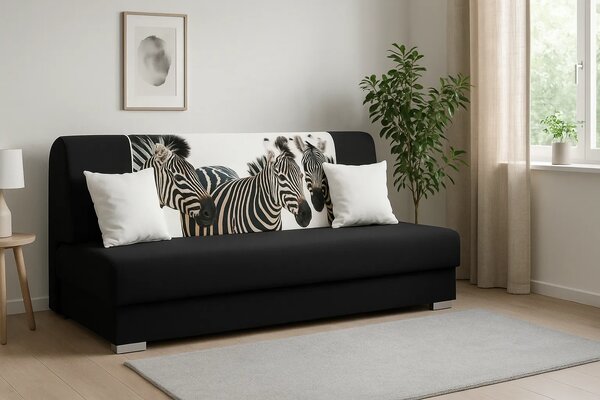 Czarno-biała wersalka z funkcją spania zebra G8-H16