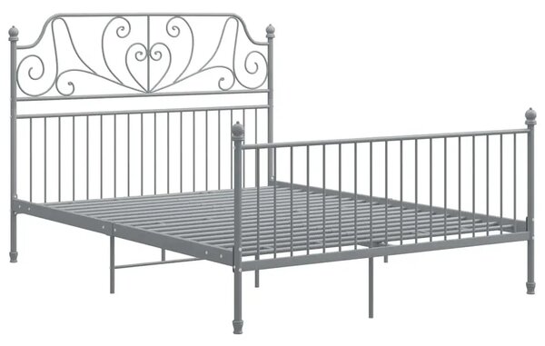 Szare metalowe łóżko w stylu loftowym 140x200 cm G4-W98