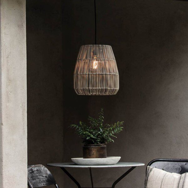 PR Home lampa wisząca zewnętrzna Saigon, szary, Ø 28 cm, kabel 2,5 m możliwość ściemniania, aluminiowy / szary / cynkowy, tworzywo sztuczne