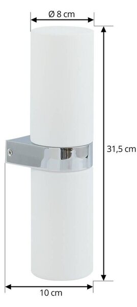 Lucande - Basolo Lampa Ścienna H31,5 IP44 Chrom