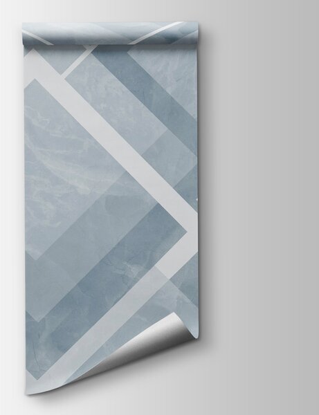 Fototapeta Niebiesko-białe tło z białymi kwadratami i liniami, Fototapety 3d z figurami, Popularne Fototapety, w02062v3 - Tapeko.pl
