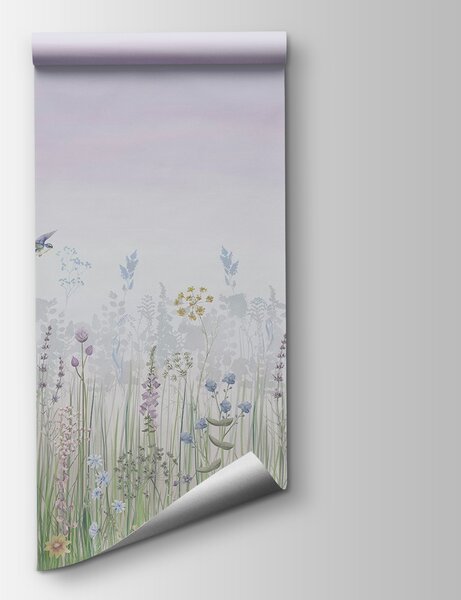 Fototapeta Pole kwiatów i ptaków, Fototapety Natura, Popularne Fototapety, w02192v1 - Tapeko.pl