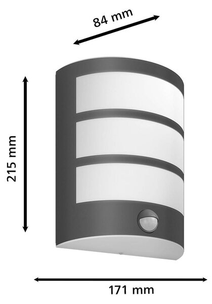 Philips Lampa zewnętrzna z czujnikiem ruchu Python, czarny, stal szlachetna, nowoczesny
