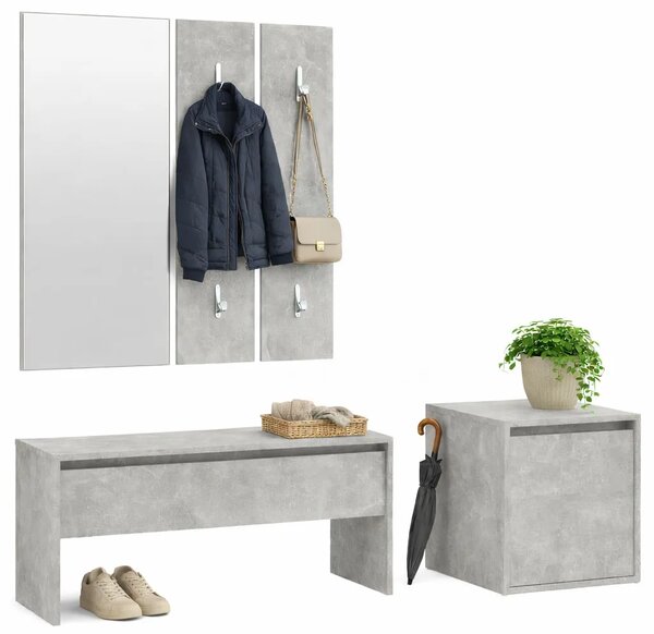 Minimalistyczny komplet mebli do przedpokoju beton R9-T79