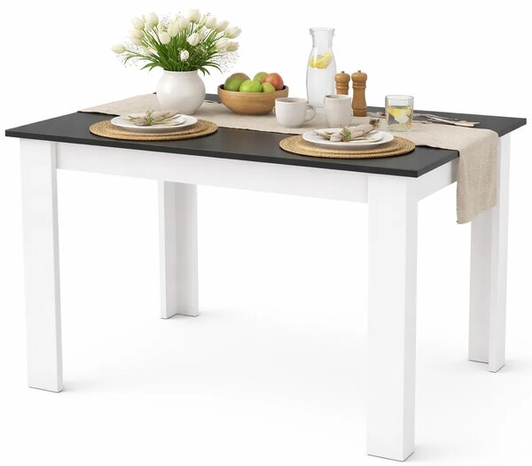 Prostokątny stół kuchenny 120x 80 cm czarny + biały A2-W96