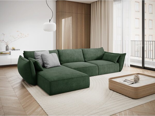 Ciemnozielony narożnik (lewostronny) Vanda – Mazzini Sofas