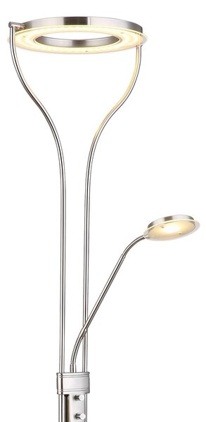 Globo Lampa stojąca Ebro, możliwość ściemniania, aluminiowy / szary / cynkowy, salon / jadalnia, metal, nowoczesny