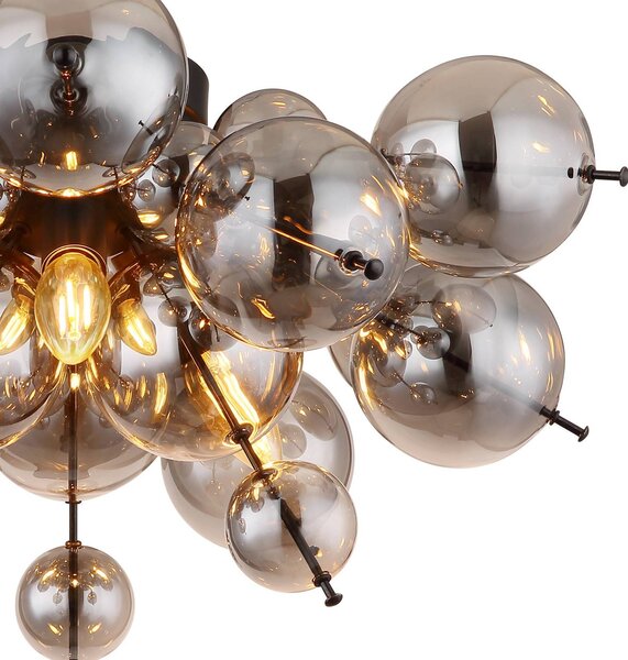 Globo Lampa sufitowa Udo, możliwość ściemniania, aluminiowy / szary / cynkowy, salon / jadalnia, szkło, nowoczesny