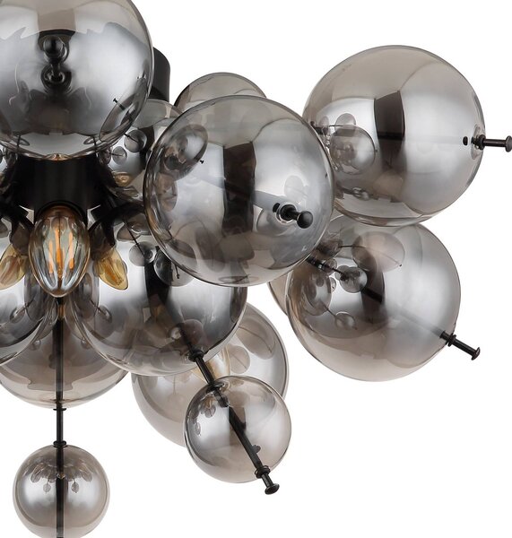 Globo Lampa sufitowa Udo, możliwość ściemniania, aluminiowy / szary / cynkowy, salon / jadalnia, szkło, nowoczesny