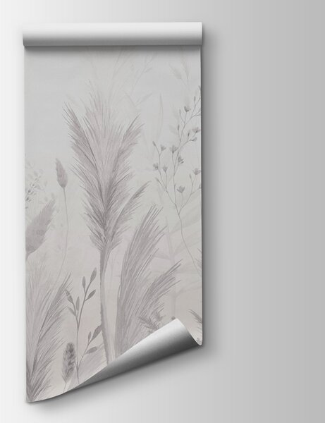 Fototapeta Białe tło z trawą i kwiatami, Fototapety Natura, Popularne Fototapety, w02446v1 - Tapeko.pl