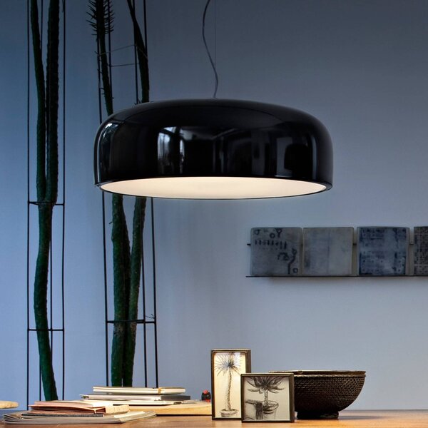 FLOS Lampa wisząca designerska Smithfield, możliwość ściemniania, czarny, salon / jadalnia, aluminium, design