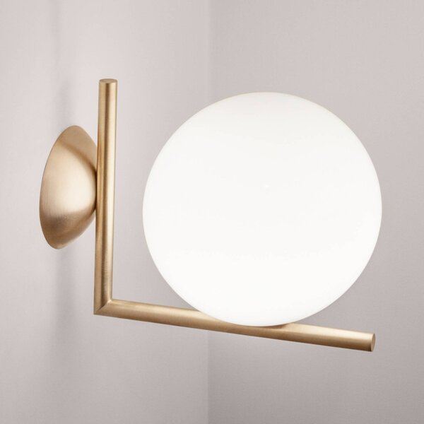 FLOS Kinkiet designerski IC C/W1, możliwość ściemniania, mosiężny / złoty, salon / jadalnia, mosiądz, design