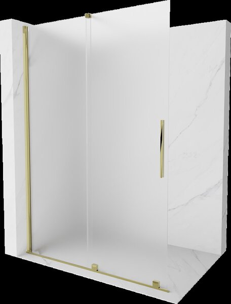 Mexen Velar ścianka prysznicowa rozsuwana Walk-in 130 x 200 cm, szron 8 mm, złota - 871-130-000-33-50