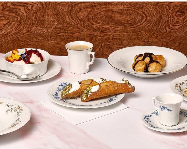 Biała/niebieska porcelanowa miska 410 ml Retro – BonBistro