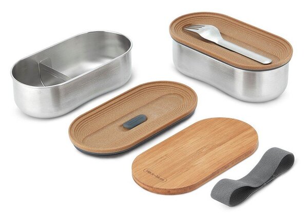 Lunchbox 2 szt. z podziałką Bento – Black + Blum