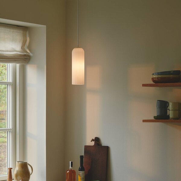 Nordlux Lampa wisząca szklana Miella, możliwość ściemniania, biały / opal, salon / jadalnia, szkło