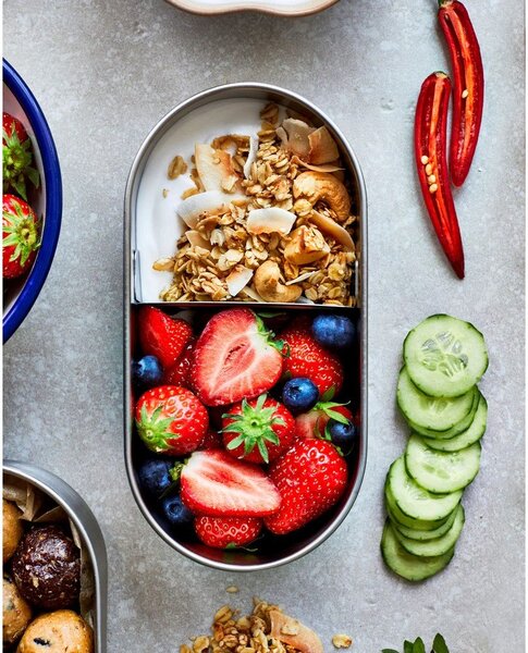 Lunchbox 2 szt. z podziałką Bento – Black + Blum