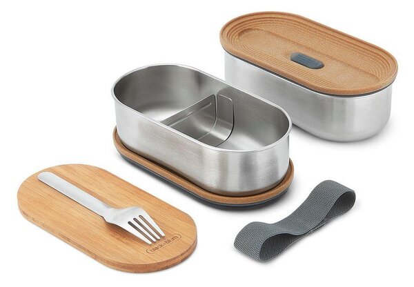 Lunchbox 2 szt. z podziałką Bento – Black + Blum