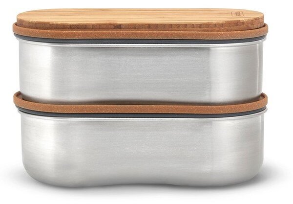 Lunchbox 2 szt. z podziałką Bento – Black + Blum