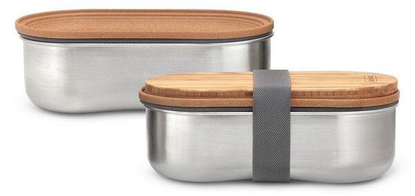 Lunchbox 2 szt. z podziałką Bento – Black + Blum