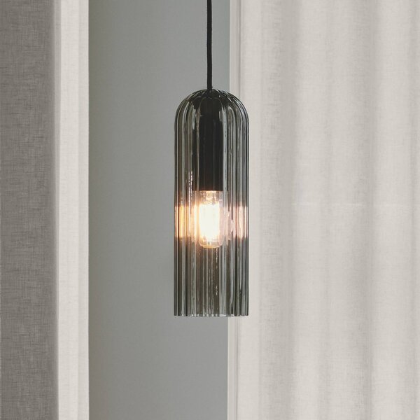 Nordlux Lampa wisząca szklana Miella, możliwość ściemniania, czarny, salon / jadalnia, szkło