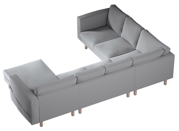 Pokrowiec na sofę narożną Norsborg 5-osobową z szezlongiem kolor szary tkanina welwetowa