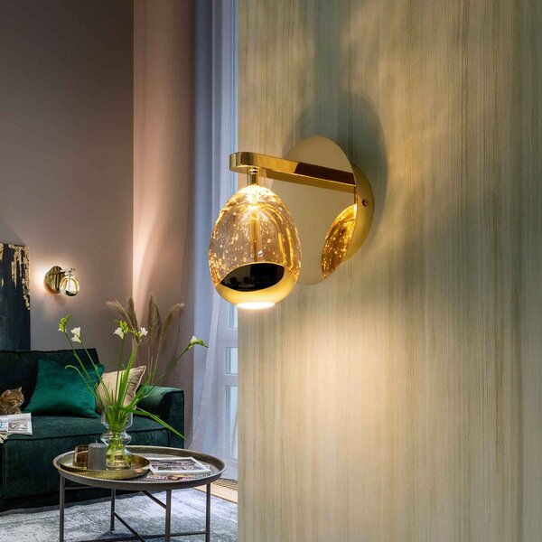Schuller Valencia Kinkiet LED Rocio, mosiężny / złoty, salon / jadalnia, metal