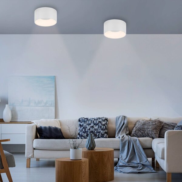 JUST LIGHT. GmbH Lampa sufitowa LED Tanika, możliwość ściemniania, biały / opal, salon / jadalnia, ceramika, nowoczesny