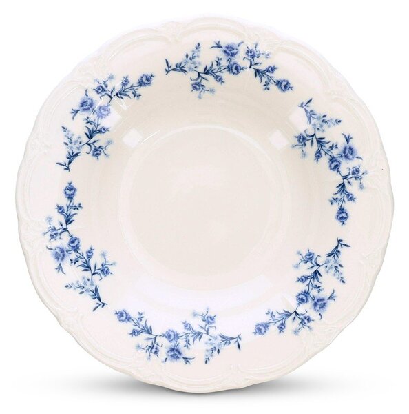 Biały/niebieski głęboki porcelanowy talerz ø 23,5 cm Retro – BonBistro