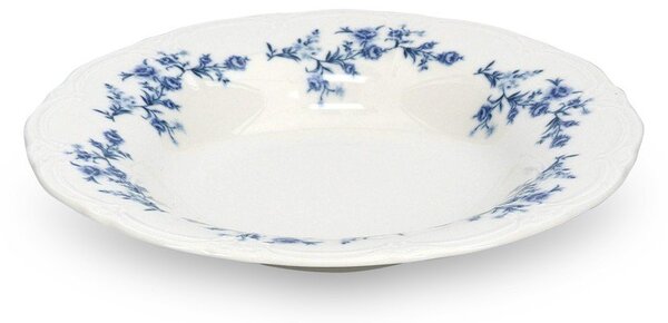 Biały/niebieski głęboki porcelanowy talerz ø 23,5 cm Retro – BonBistro