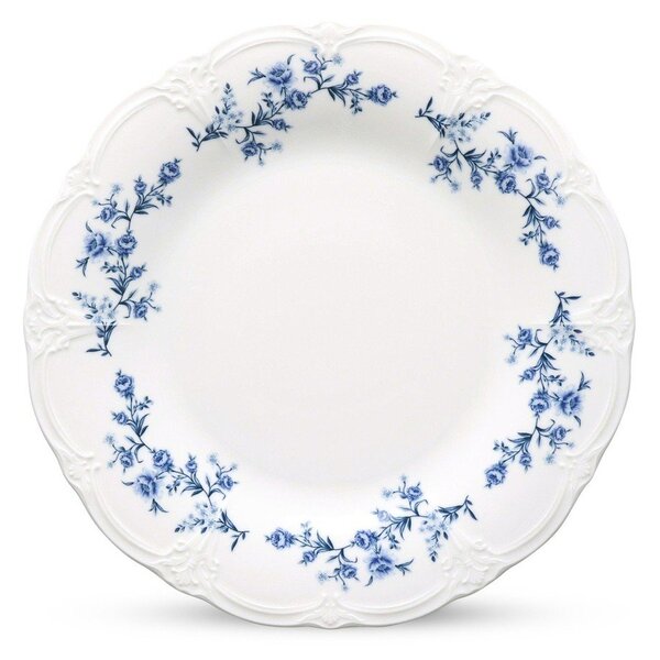 Biały/niebieski porcelanowy talerz ø 21 cm Retro – BonBistro