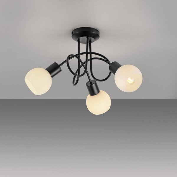 JUST LIGHT. GmbH Lampa sufitowa Loki, czarny, salon / jadalnia, metal