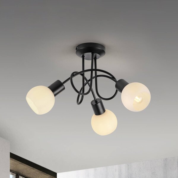 JUST LIGHT. GmbH Lampa sufitowa Loki, czarny, salon / jadalnia, metal