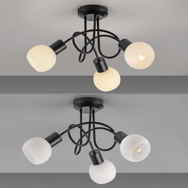 JUST LIGHT. GmbH Lampa sufitowa Loki, czarny, salon / jadalnia, metal