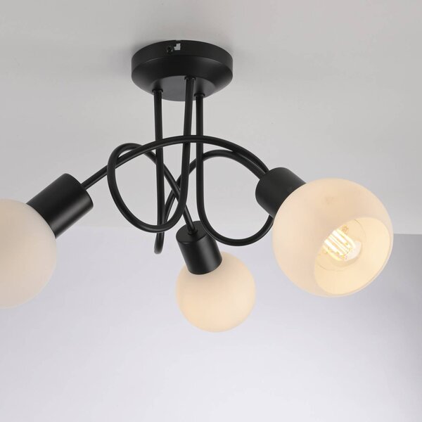 JUST LIGHT. GmbH Lampa sufitowa Loki, czarny, salon / jadalnia, metal