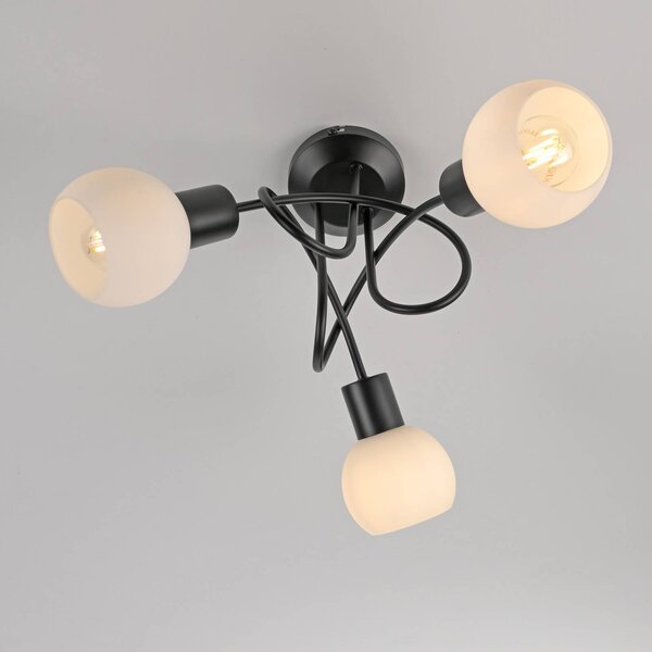 JUST LIGHT. GmbH Lampa sufitowa Loki, czarny, salon / jadalnia, metal