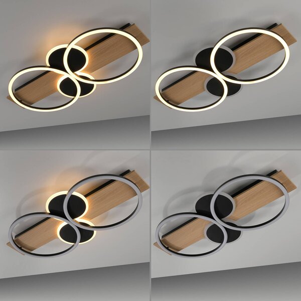 JUST LIGHT. GmbH Lampa sufitowa Trooper, jasne drewno, salon / jadalnia, drewno, nowoczesny