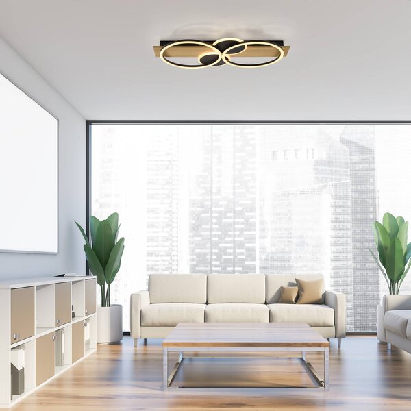 JUST LIGHT. GmbH Lampa sufitowa Trooper, jasne drewno, salon / jadalnia, drewno, nowoczesny