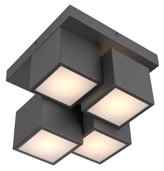JUST LIGHT. GmbH Lampa sufitowa LED Tetris, czarny, salon / jadalnia, metal, nowoczesny