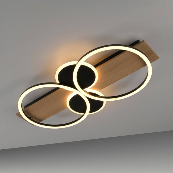 JUST LIGHT. GmbH Lampa sufitowa Trooper, jasne drewno, salon / jadalnia, drewno, nowoczesny