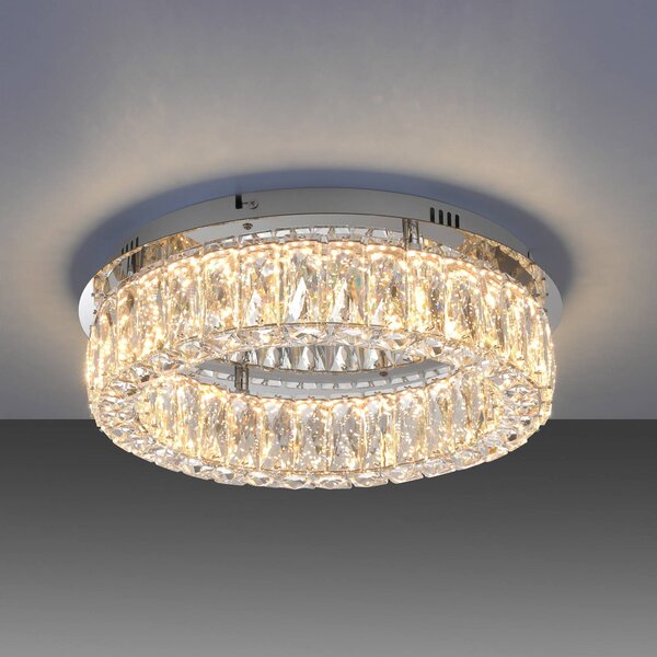 JUST LIGHT. GmbH Lampa sufitowa kryształowa Kulunka, możliwość ściemniania, chromowy / srebrny, salon / jadalnia, metal
