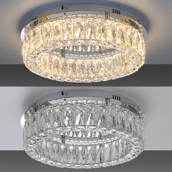 JUST LIGHT. GmbH Lampa sufitowa kryształowa Kulunka, możliwość ściemniania, chromowy / srebrny, salon / jadalnia, metal