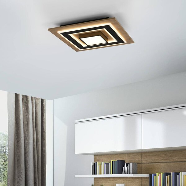 JUST LIGHT. GmbH Lampa sufitowa Tola, jasne drewno, salon / jadalnia, drewno, nowoczesny