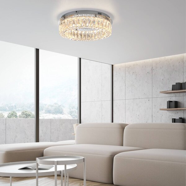 JUST LIGHT. GmbH Lampa sufitowa kryształowa Kulunka, możliwość ściemniania, chromowy / srebrny, salon / jadalnia, metal