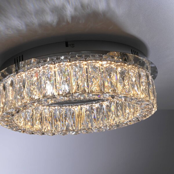 JUST LIGHT. GmbH Lampa sufitowa kryształowa Kulunka, możliwość ściemniania, chromowy / srebrny, salon / jadalnia, metal