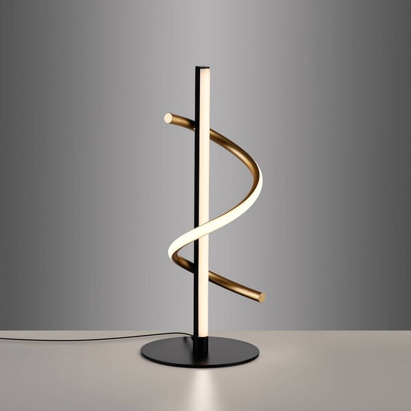 JUST LIGHT. GmbH Lampa stołowa LED Emanda, możliwość ściemniania, czarny, salon / jadalnia, metal, nowoczesny
