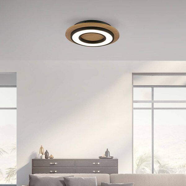 JUST LIGHT. GmbH Lampa sufitowa Tola, jasne drewno, salon / jadalnia, drewno, nowoczesny